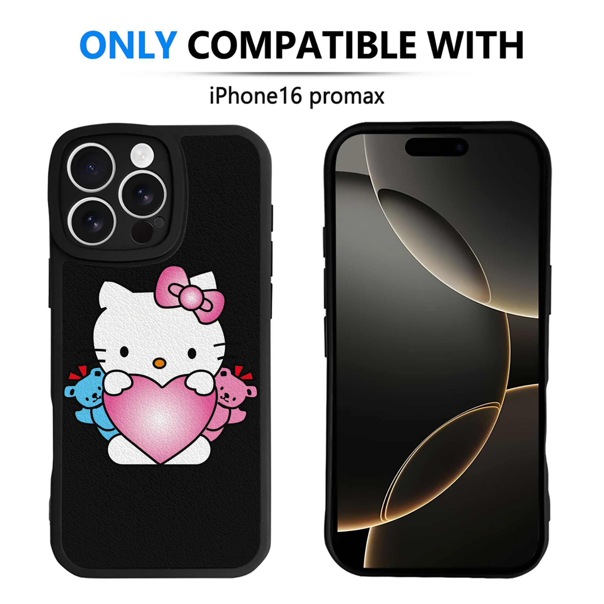 （画像用） Hello Kitty ハローキティ 【iPhone 16シリーズ対応】シリコンスマホケース（レザー調） 材質：シリコン